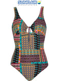 Sunflair aztec tie front one piece