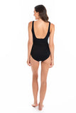 Chlorine Resistant Square Binding One Piece Swimsuit