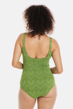 Chiseled Green Square Neck One Piece Swimsuit