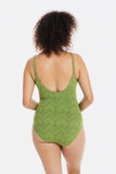 Chiseled Green V Neck Plunge One Piece Swimsuit