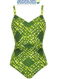 Sunflair v neck green/neon yellow one piece